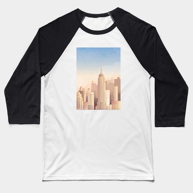 New York City Skyscrapers Baseball T-Shirt by Marija154